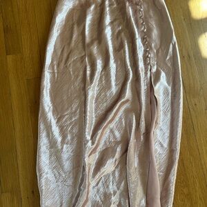 Elegant Pink Satin Skirt